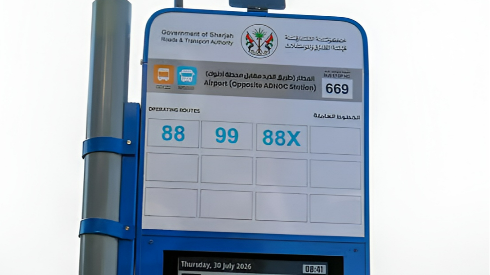 Sharjah installs real-time arrival displays at bus stops and stations