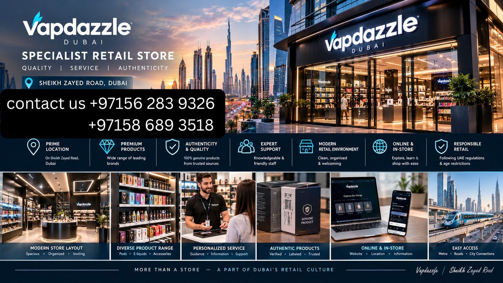 Vapdazzle Sheikh Zayed Road, the best online vape shop in Dubai, UAE