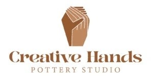 Creative hands pottery studio logo